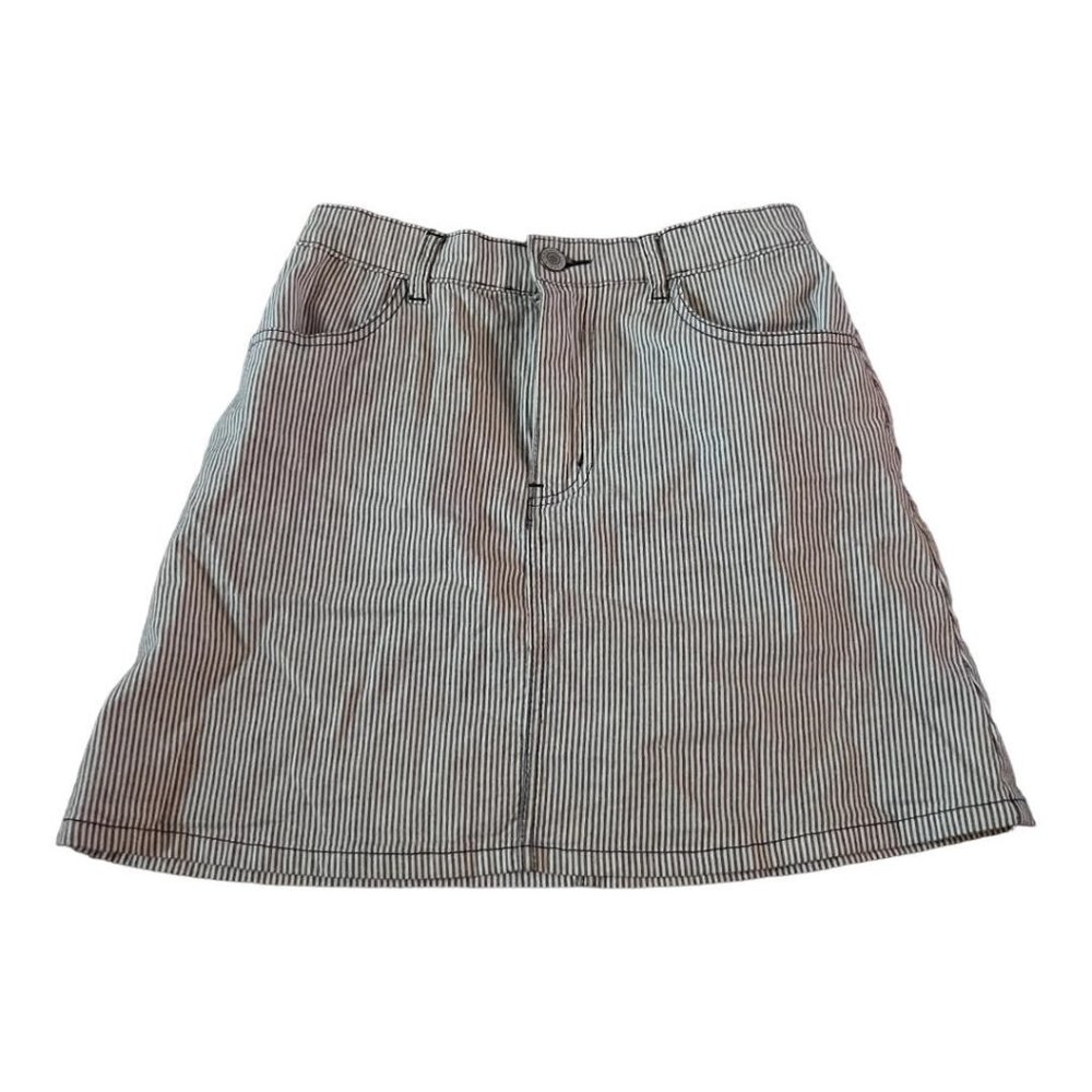 J. Galt Shanghai Black Strips Jeans Small Size Mini Skirt